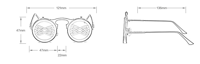 Title 1, Occhiali da sole dal design ribaltabile Steampu...