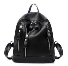 Fashion All-match Female Backpack Simple Student Backpack Female School Bag - Black - View 1