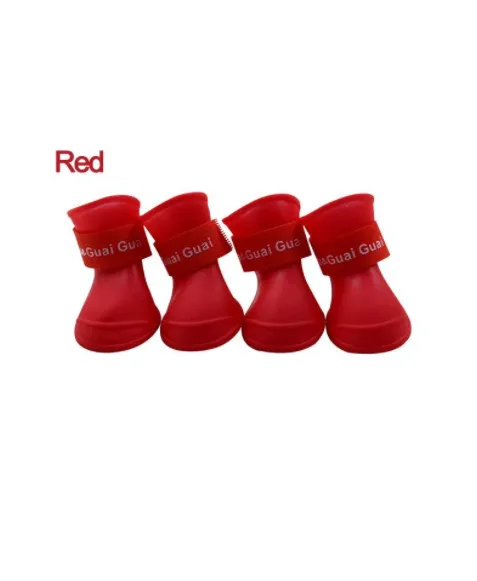 Direct Supply Of Soft Silicone Pet Shoes Waterproof Red - Shop at LoveMi
