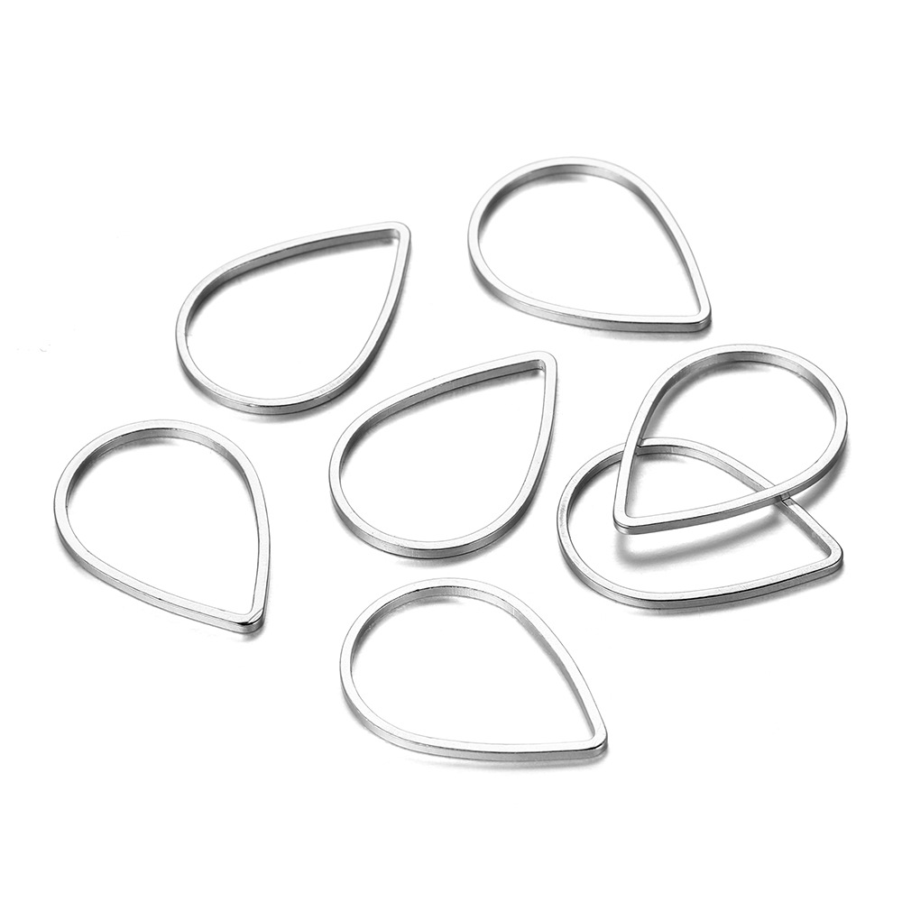 Drop Shaped Brass Blank Frame Mold Earrings White - Shop at LoveMi
