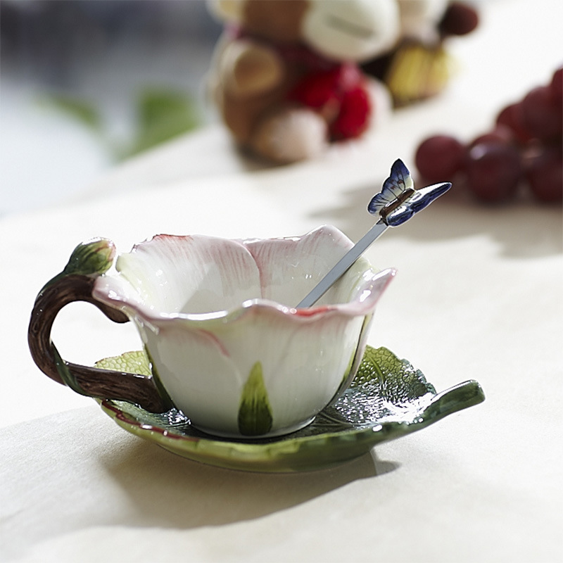 Title 1, Rose Cup Ceramic Cup Creative Tea Cup Set