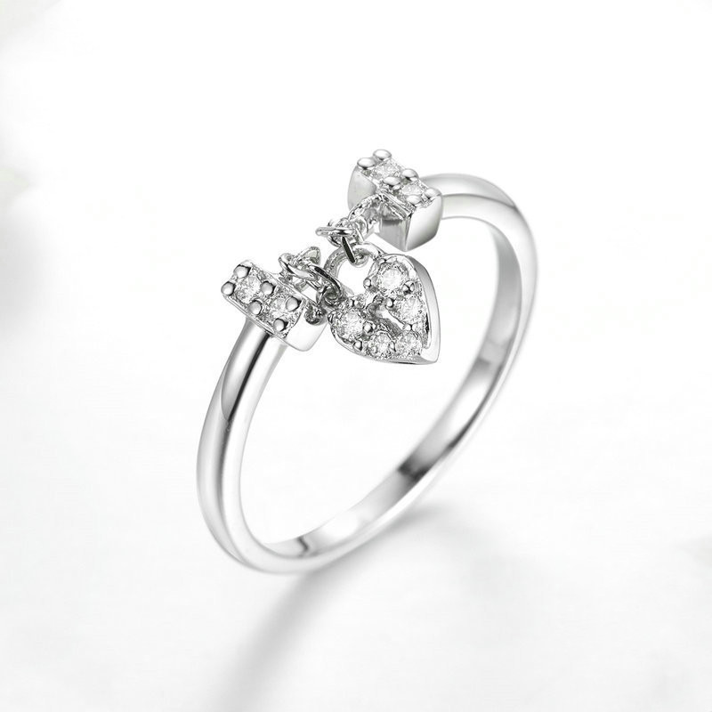 Heart Lock Sterling Silver S925 Heart Ring Simple