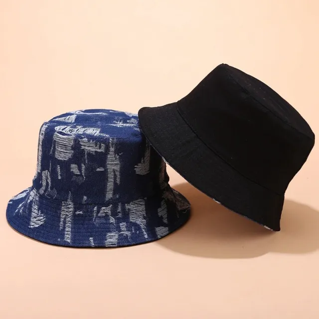 Neutral Hole Denim Fisherman Hat Blue - Shop at LoveMi