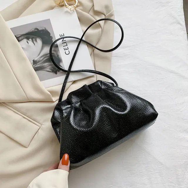 New Net Celebrity The Same Cloud Bag Silver Bag Shoulder And Armpit Dumpling Bag Black - Shop at LoveMi