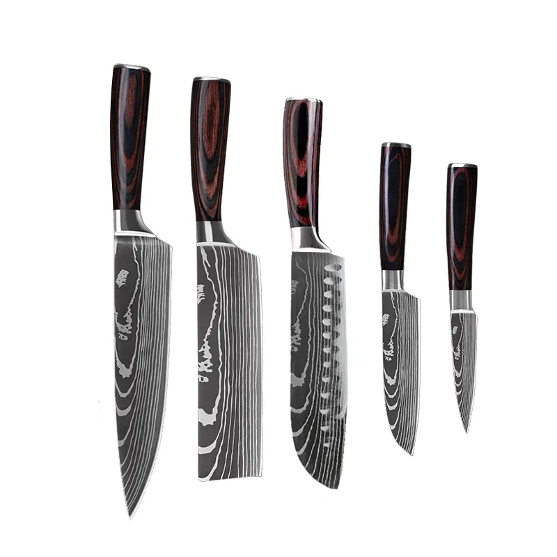 Set Set Set Knife Chef's Knife Chef's Knife Kitchen Knife Cooking - 5Piece Set