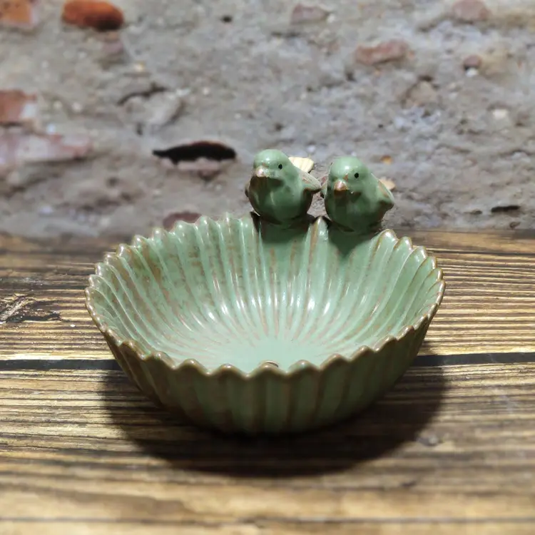 European Style Zakka Bird Feeder, Ceramic Fruit