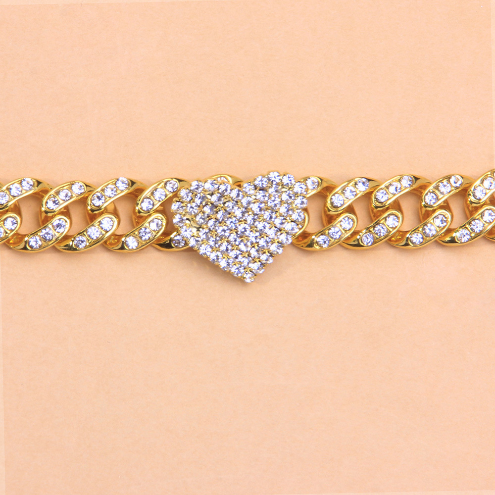 Title 5, Diamond Heart Shaped Cuban Anklet Fashion Trend...