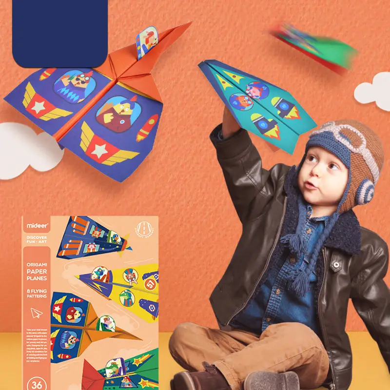 Full-color Handmade Airplane Origami 8 Cool Models Folding Toys