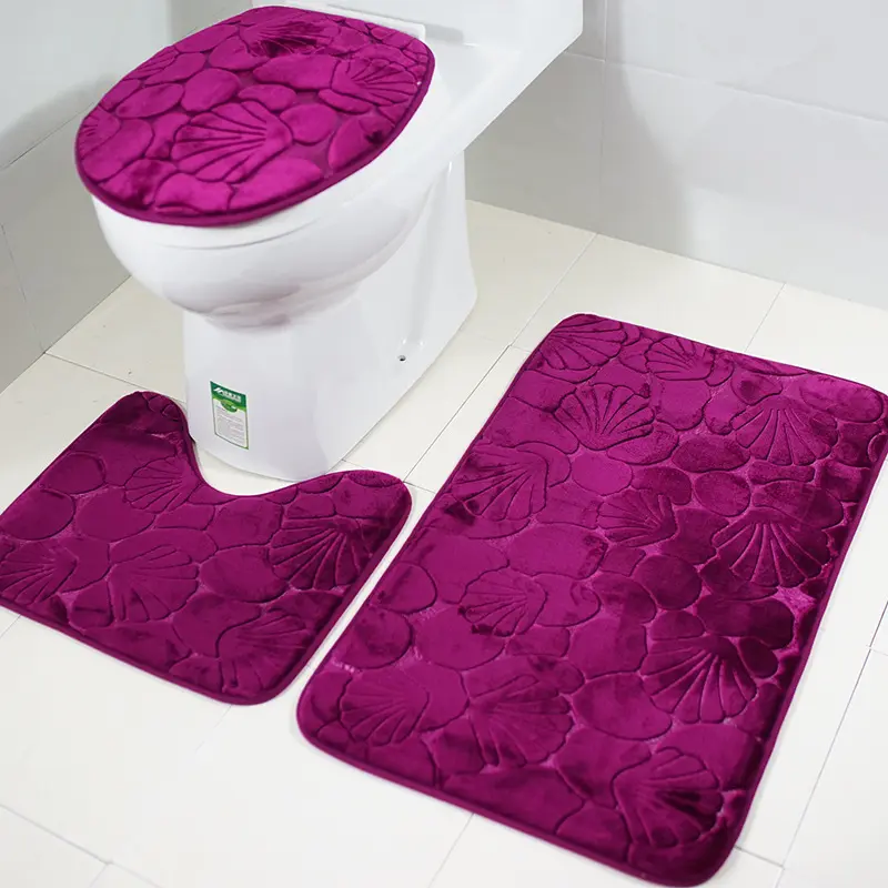 Three-piece Toilet Seat Mat Bathroom Non-slip