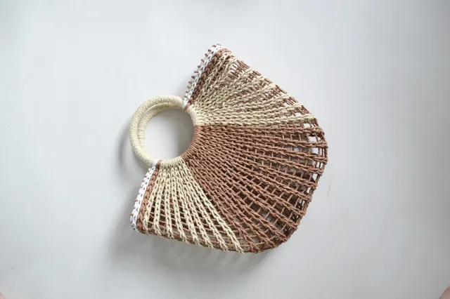 New Straw Bag Women Summer Hollow Bag Beach Bag Beige - Shop at LoveMi