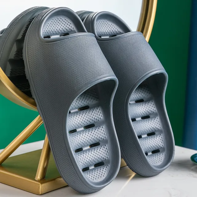 Bathroom Quick drying Hollow Bath Household Non slip And Odor resistant Slippers Grey - Shop at LoveMi