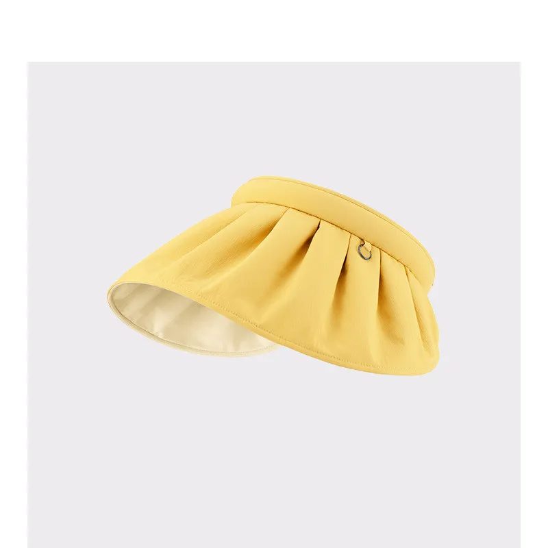 Under Banana Sun Protection Cap Female Uv Beach Sunshade Hat Riding Empty Top In Summer Sun Hat Shell Hat - Yellow