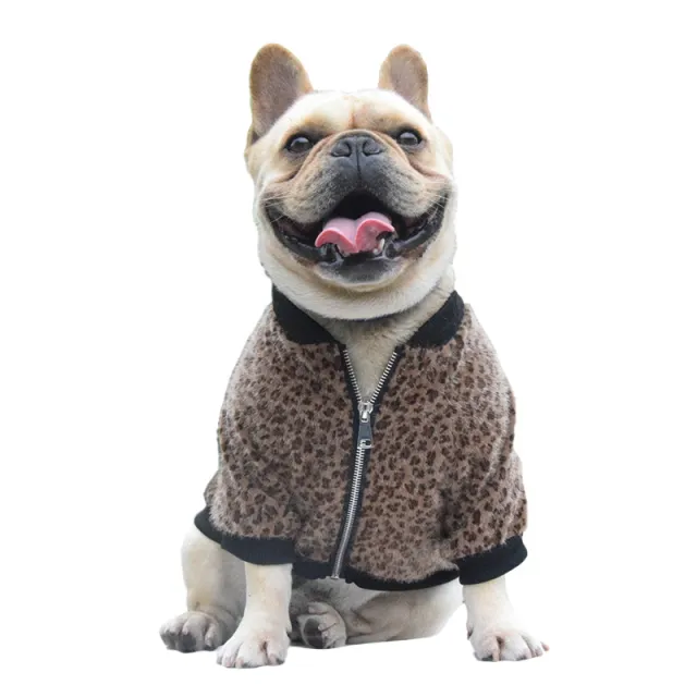 Autumn Long sleeved Leopard Print Jacket Puppy Coat Leopard - Shop at LoveMi