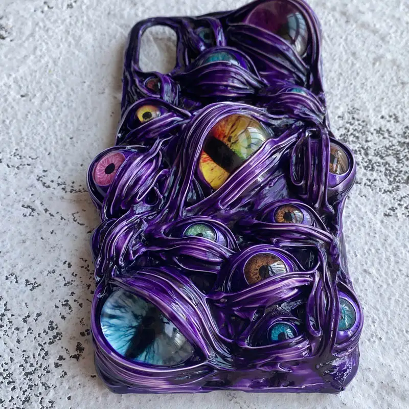 Creative Color Contrast Cream Glue Phone Case