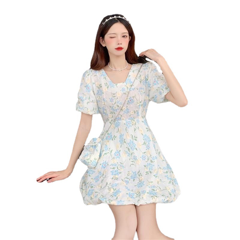 French First Love Sweet Little Puff Sleeve Short Skirt