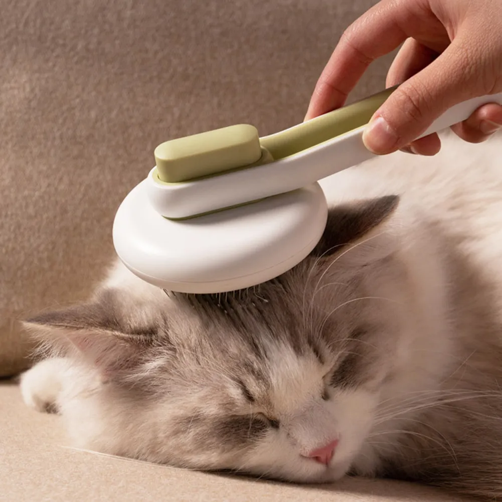 Pet Dog Hair Remover Cat Brush Grooming Tool Automatic Massage Comb Round Hair Brush For Cat Dog Pet Supplies – image 5