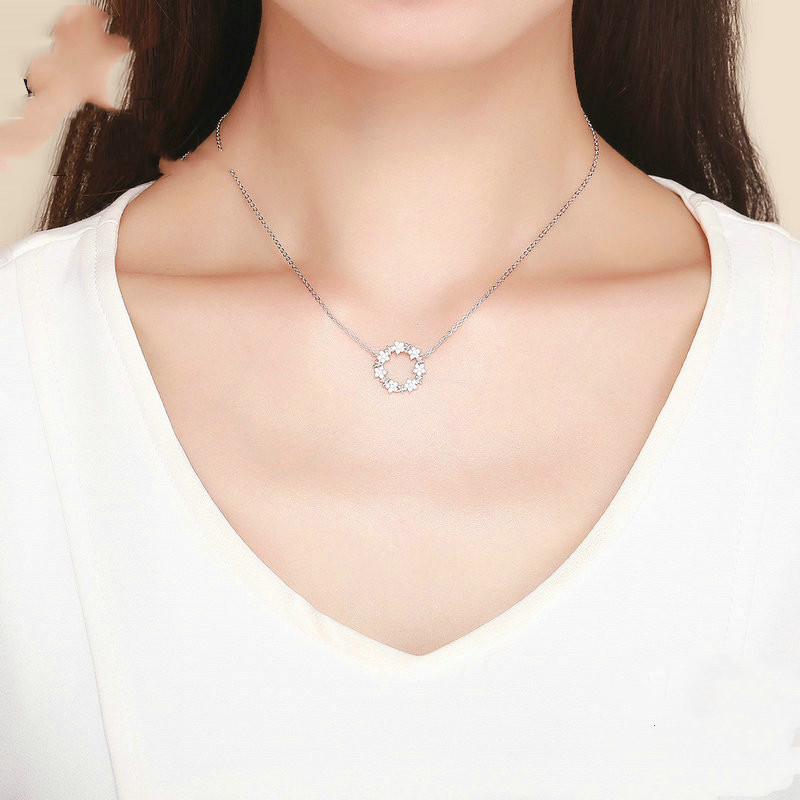 Title 5, Gipsophila Silver Necklace Fashion Clavicle Chain