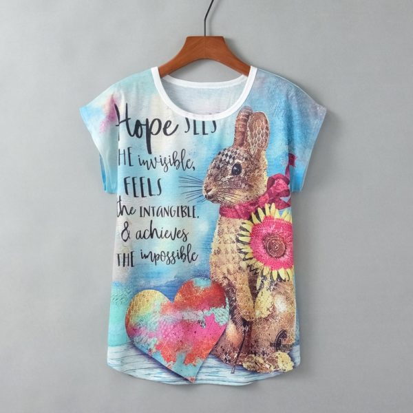 Title 10, Turtle Print Round Neck Short Sleeve Women