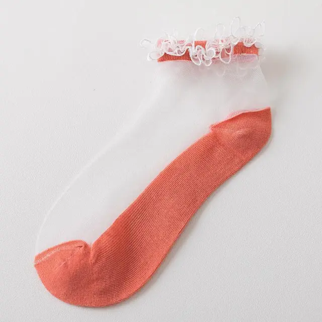 Fashion Simple Short Thin Crystal Silk Socks F One Size 5Pairs - Shop at LoveMi