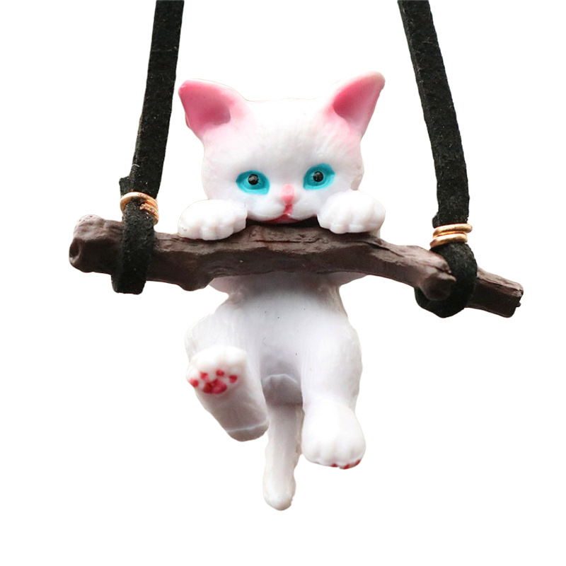 Car Ornaments Creative Cute Branch Cat Rearview Mirror Pendant — foto 5