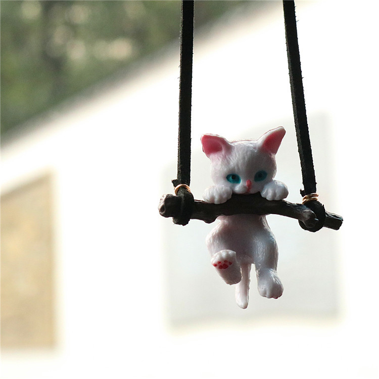 Car Ornaments Creative Cute Branch Cat Rearview Mirror Pendant — foto 4