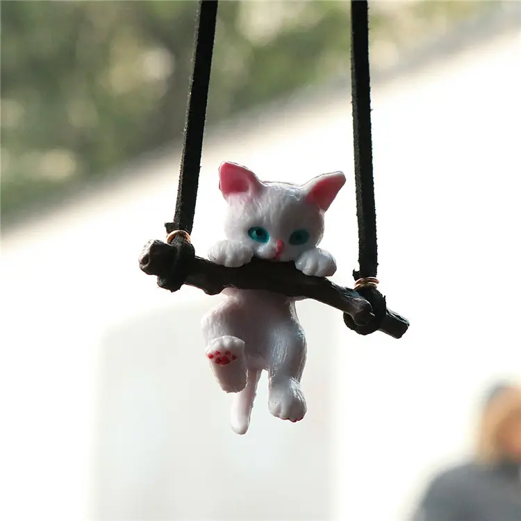 Car Ornaments Creative Cute Branch Cat Rearview