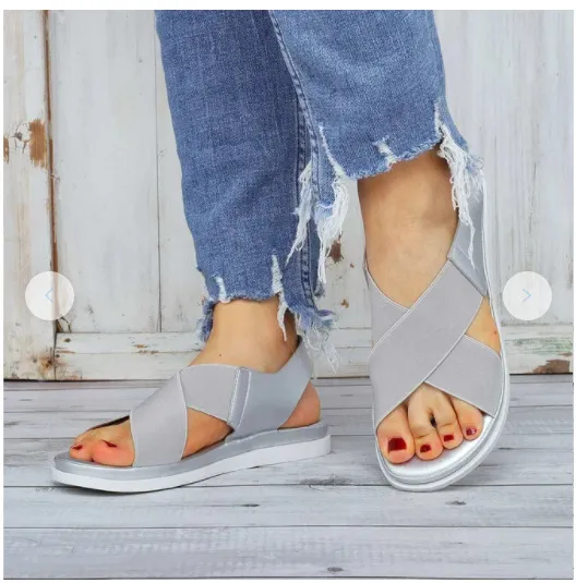 British wind flat sandals Silver - Shop at LoveMi