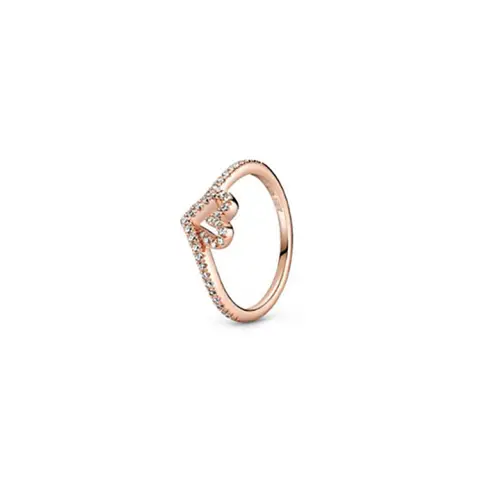 Sterling Silver Ring Rose Gold Solitaire Epoxy Love Heart