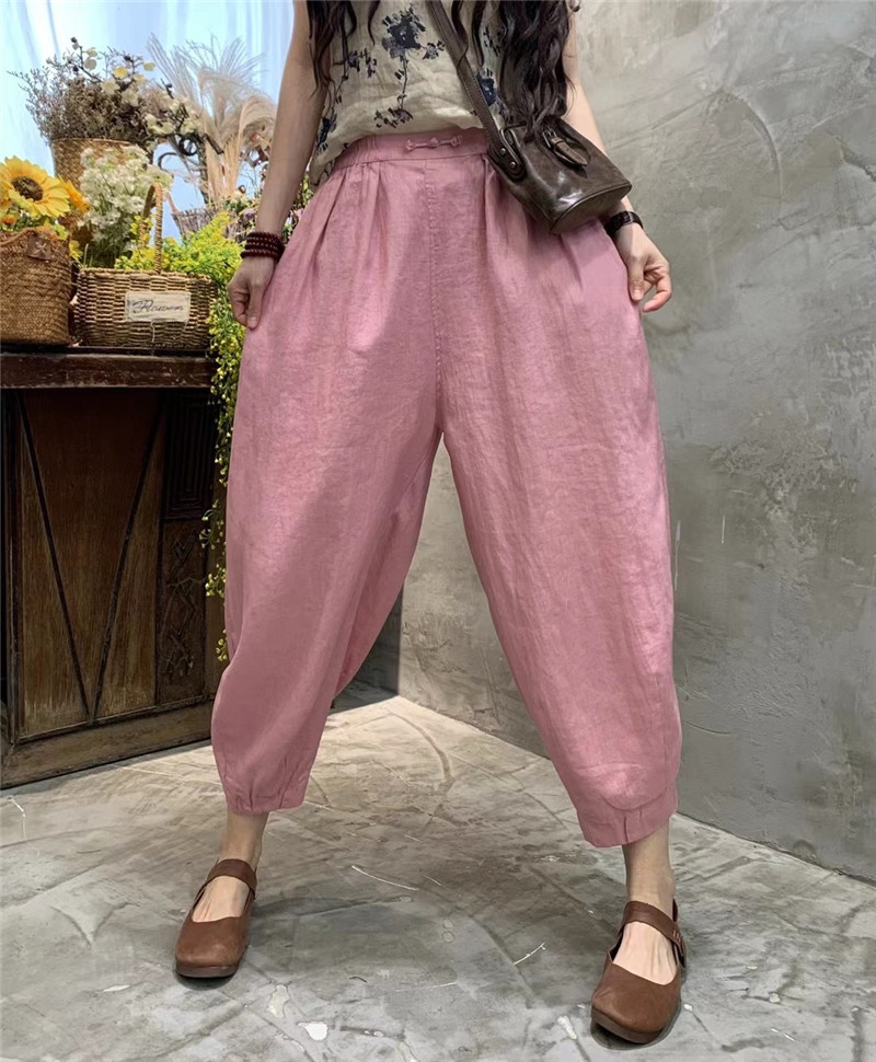 Pure Color Retro Loose Wide-leg Pants With Small Feet Harem Pants