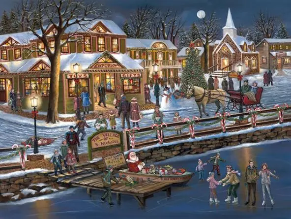 St Nicholas Village DIY Painting By Numbers Kit Colorful - Shop at LoveMi