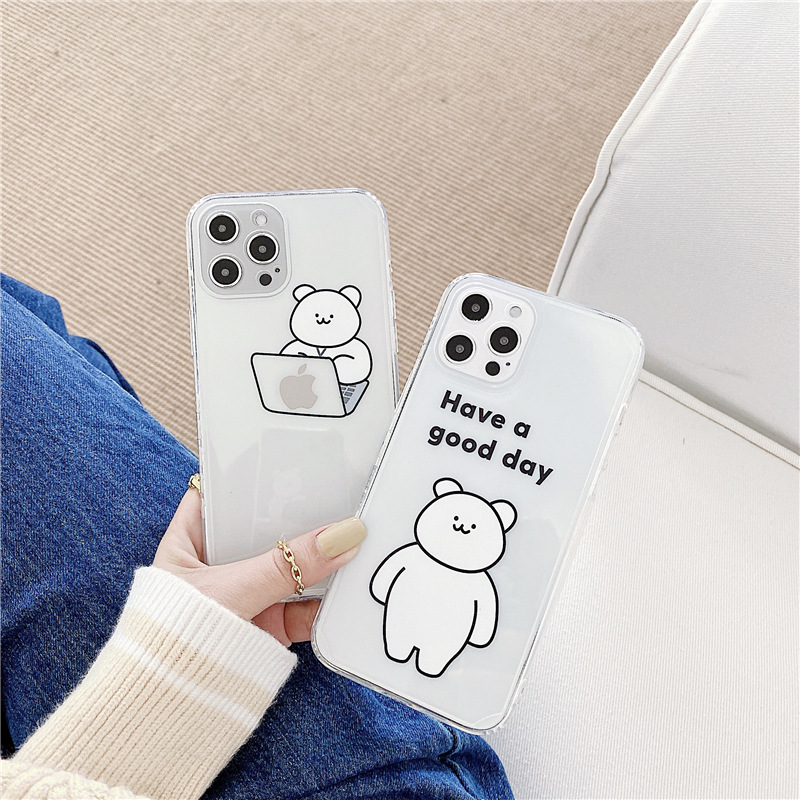 Funda celular oso transparente lindo adorable