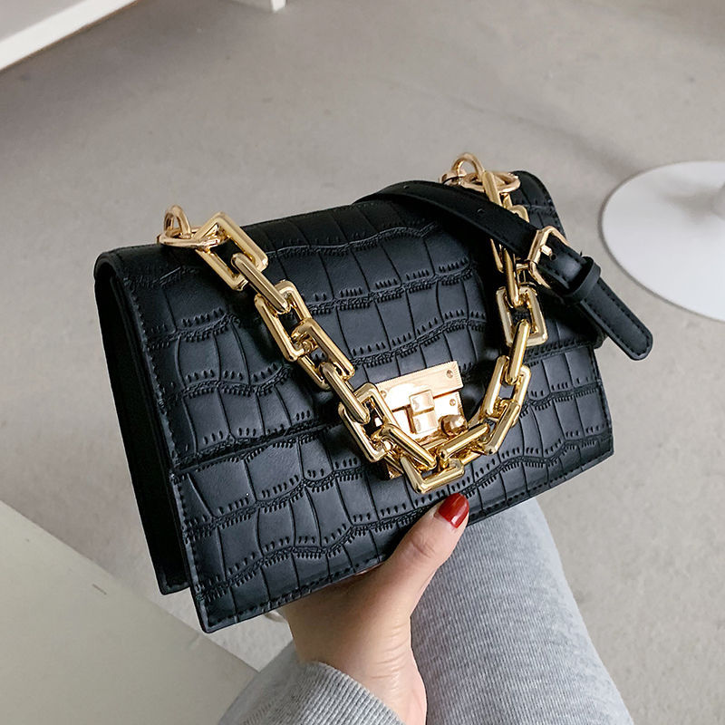 Hand held Small Square Bag Female Bag All match Single Shoulder Messenger Bag Black - Shop at LoveMi