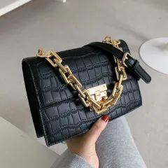 Hand-held Small Square Bag Female Bag All-match Single Shoulder Messenger Bag - Black - View 1