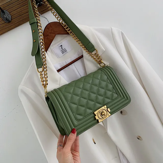 All match Western Style Chain Messenger Bag Green - Shop at LoveMi