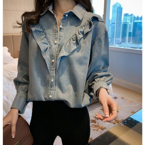 Korean Style Sweet Ruffle Shirt