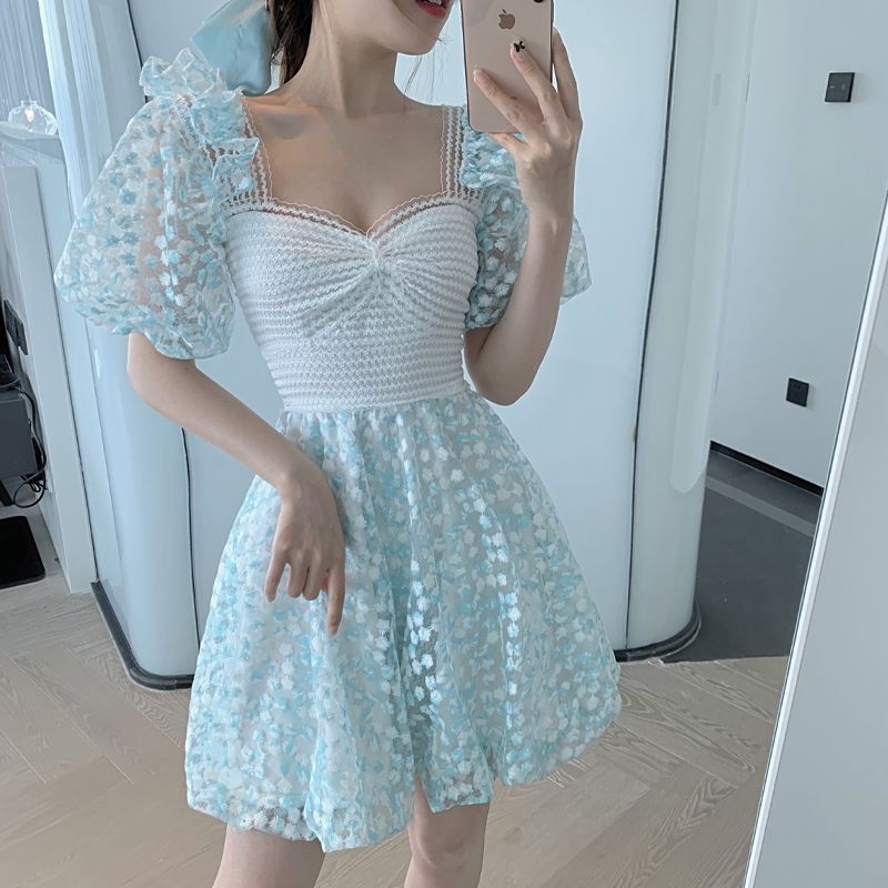 Lace Stitching Design Embroidered Dress — image 1