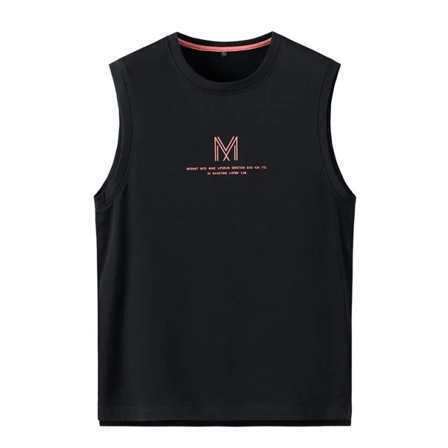 Sleeveless Short sleeved T shirt Loose Waistcoat Sports Fitness Vest Pure Cotton Ins Wild Vest Black - Shop at LoveMi