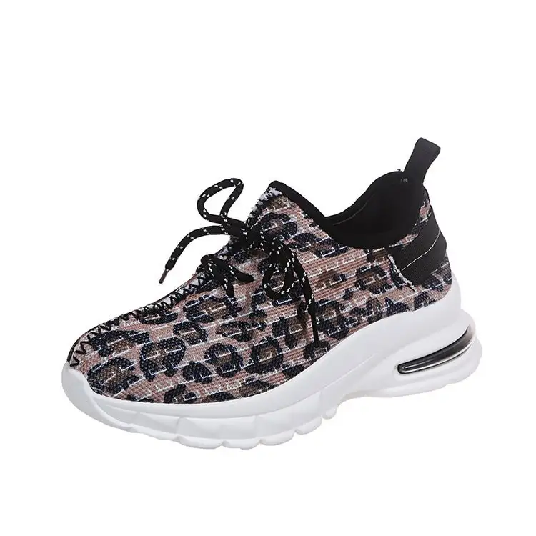 Large Size Leopard Print Women's Shoes Thick-soled Casual European And American
