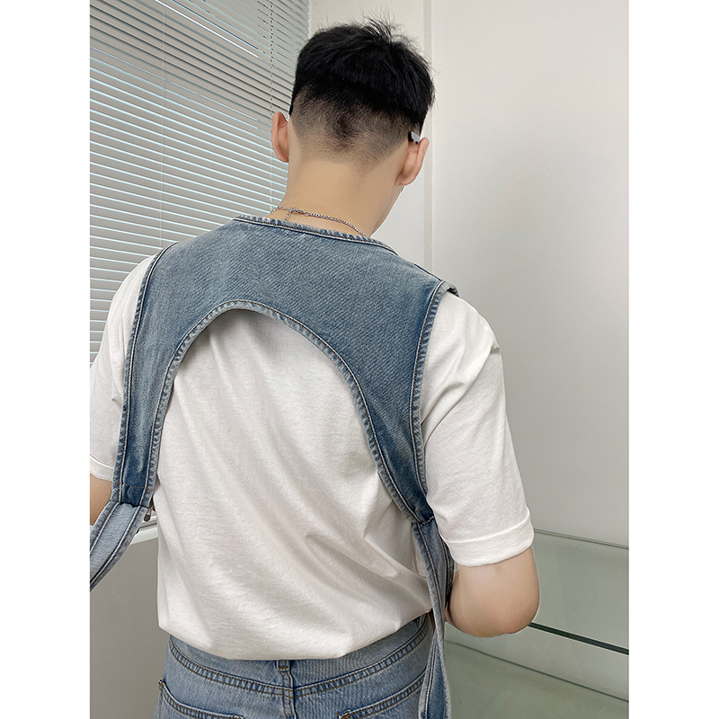 Title 1, Gilet asymétrique à poche en denim fonctionnel