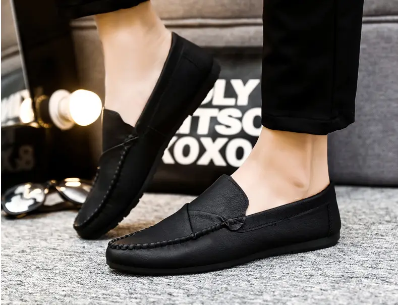 Spring Men's Peas Shoes Men's Leather Shoes Casual Trend Korean Version Of British Shoes