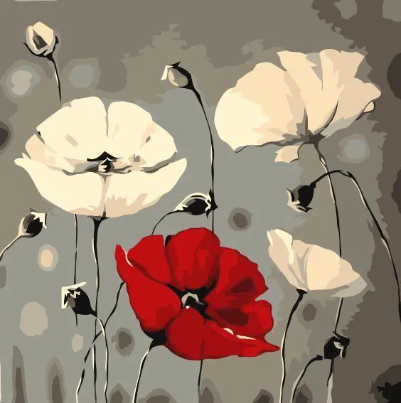 Three Blossoms DIY Painting By Numbers Kits - Shop at LoveMi