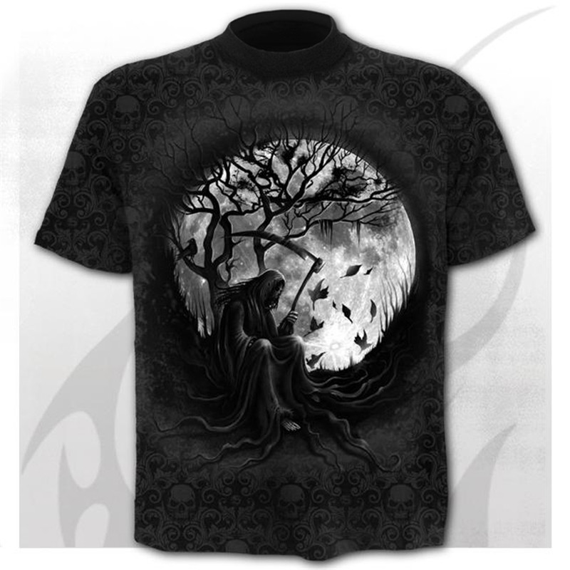 Printed Design Skull Men's Short Sleeve