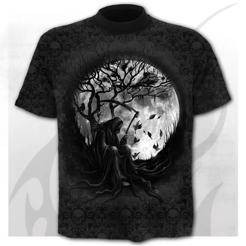 Printed Design Skull Men's Short Sleeve