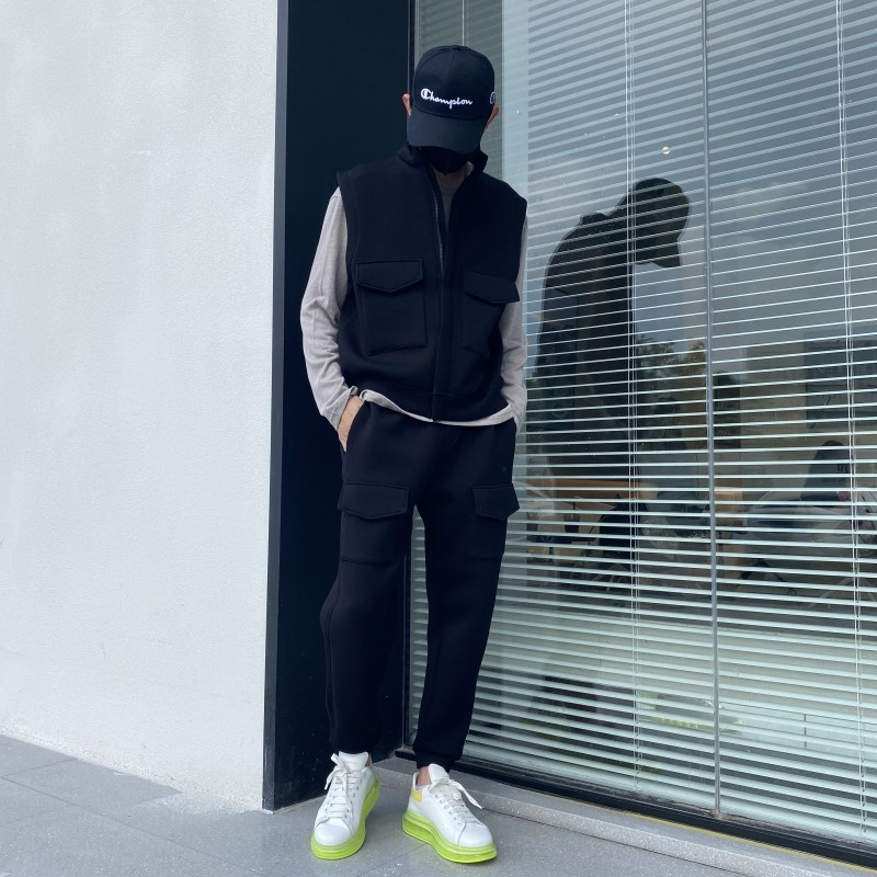 Men's Tooling Space Cotton Casual Vest Suit