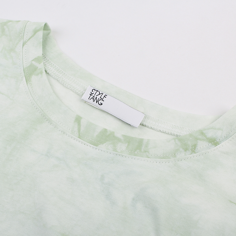 Title 3, American Retro Green Tie-Dye Kurzarm-T-Shirt Da...