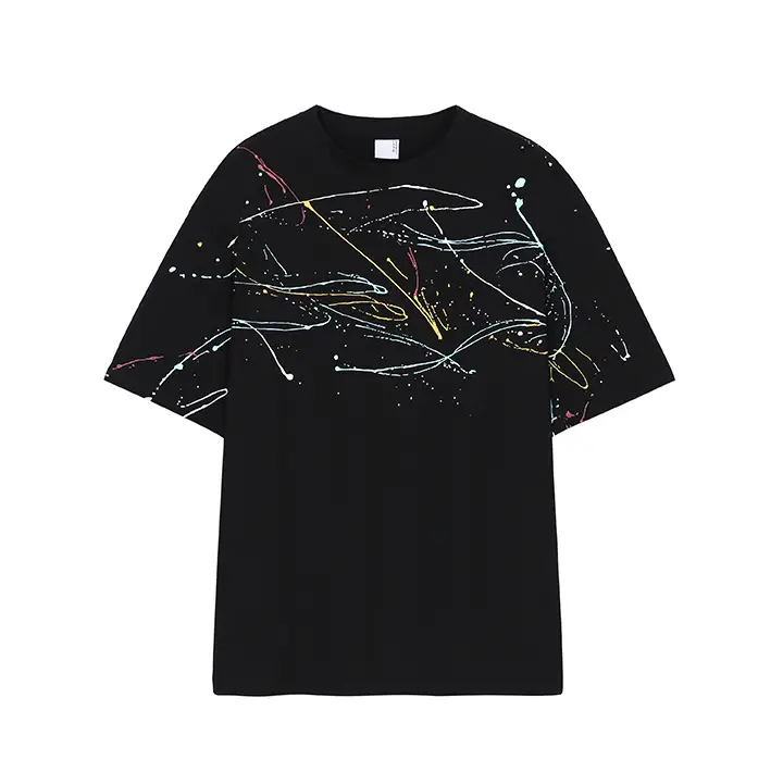 Handsome Casual T-Shirt With Splash Of Ink And Paint