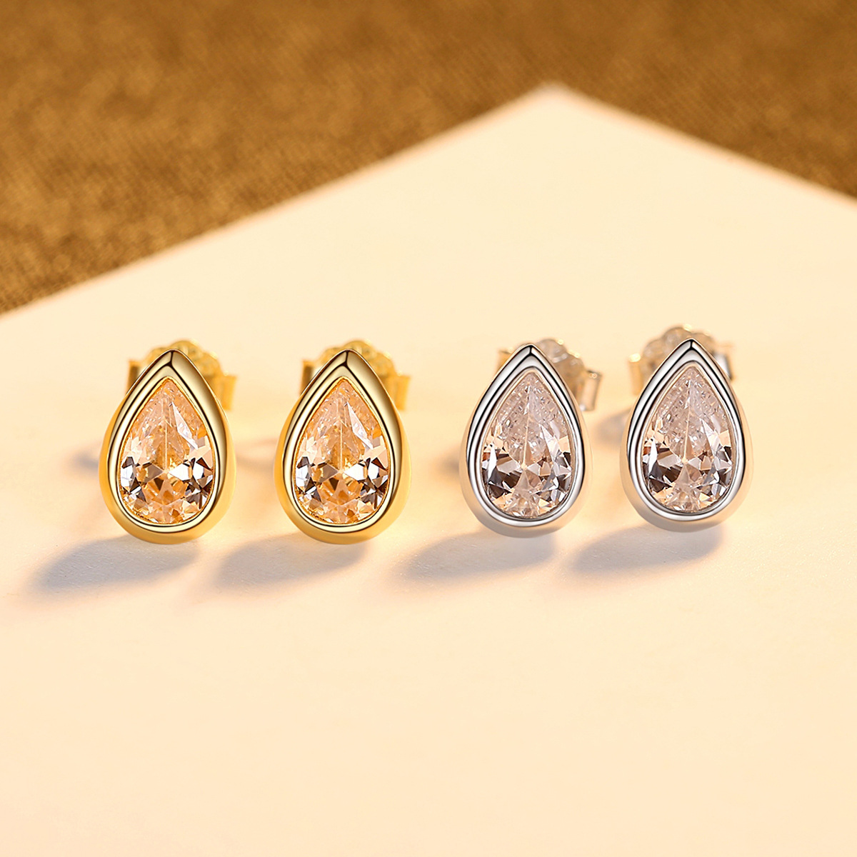 Korean Water Drop Zircon Earrings