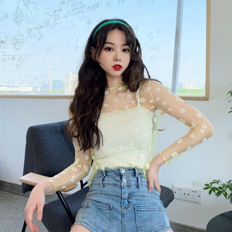 T Shirt T-shirts Shirt Mesh Top Loose Sun