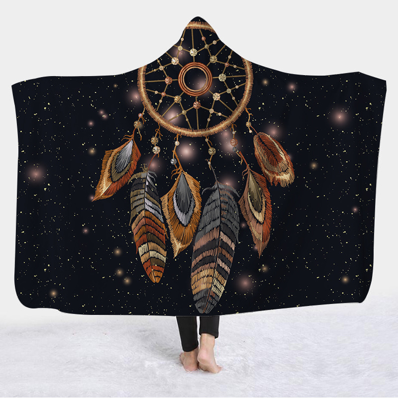 Customized Cross-Border Dreamcatcher Blanket With Pictures, Customized Hooded Blanket Cloak