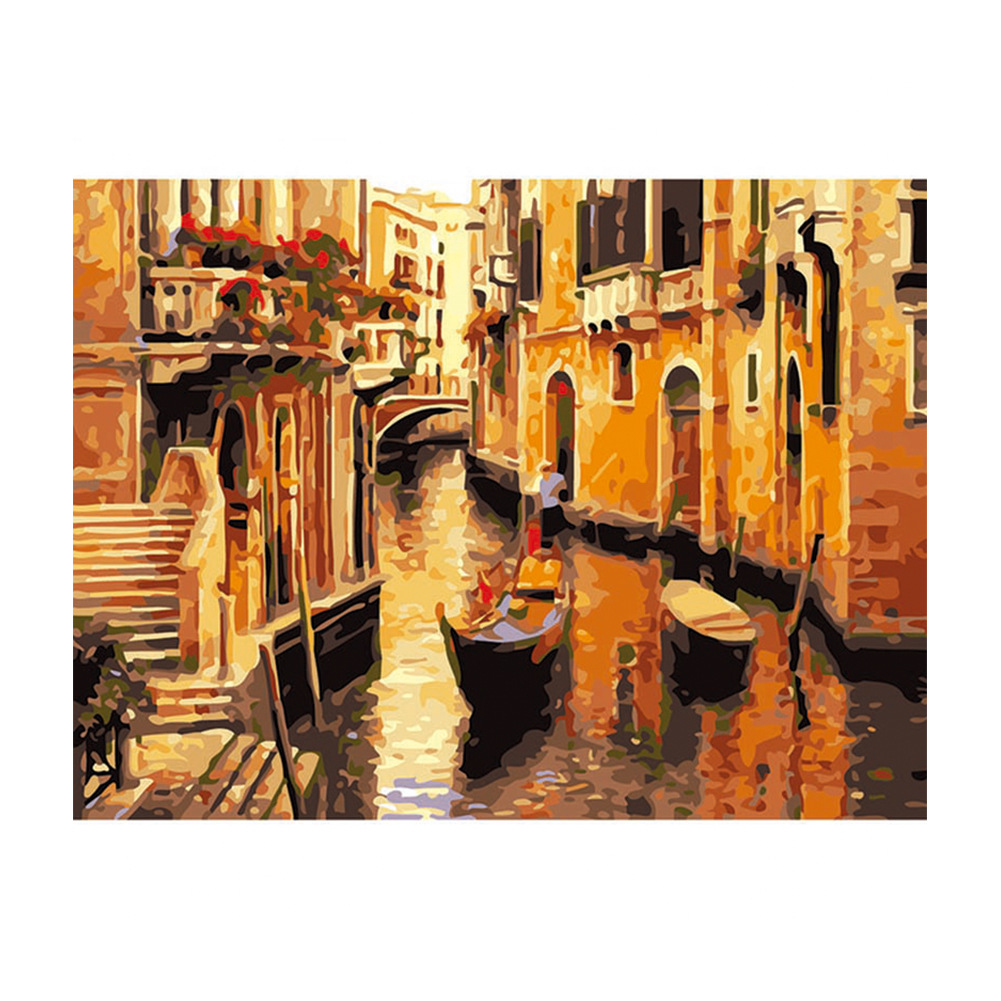 DIY Digital Oil Painting Boat Series